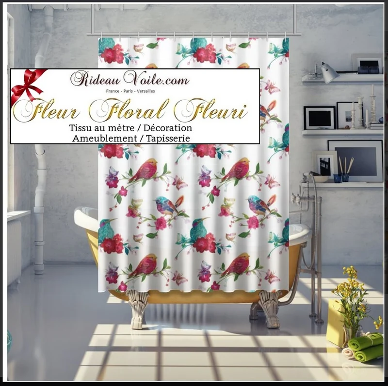 Décoratrice florale imprimé d'oiseaux tissu ameublement au mètre motif fleurs