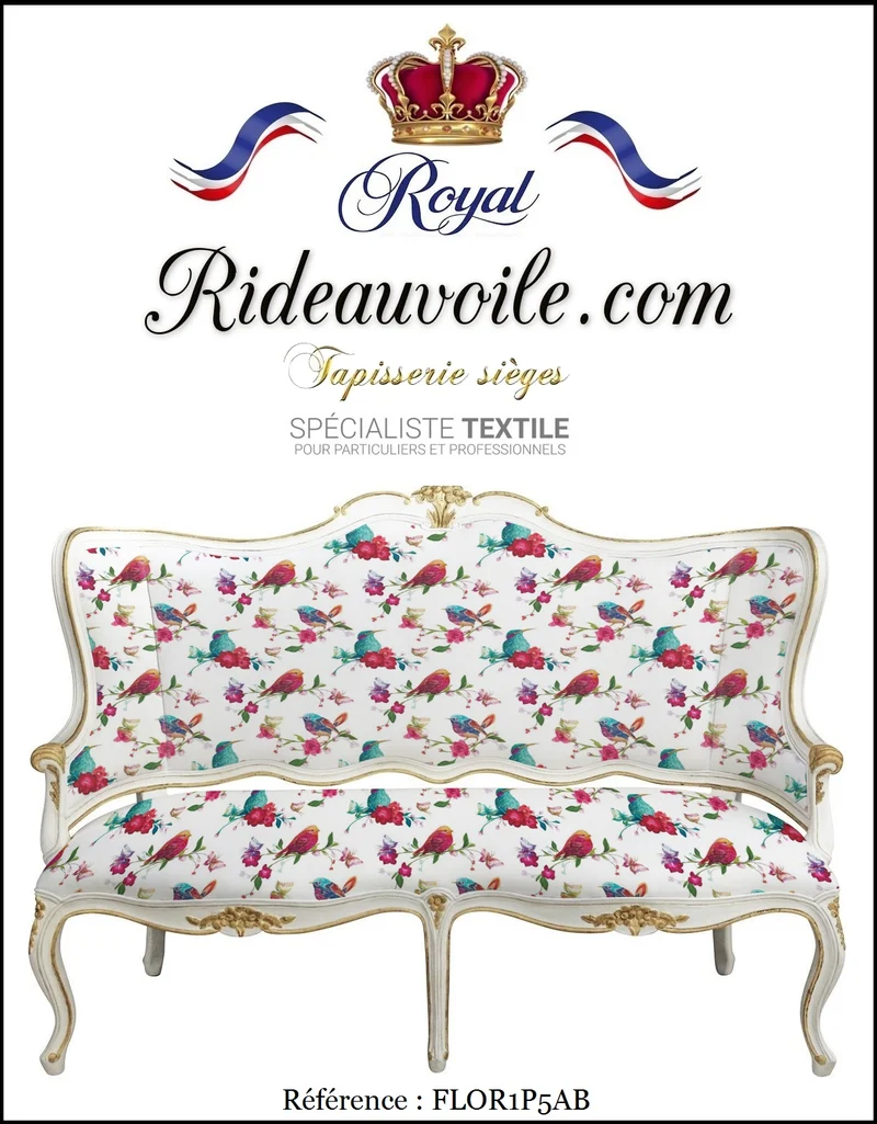 Décoratrice florale imprimé d'oiseaux tissu ameublement au mètre motif fleurs