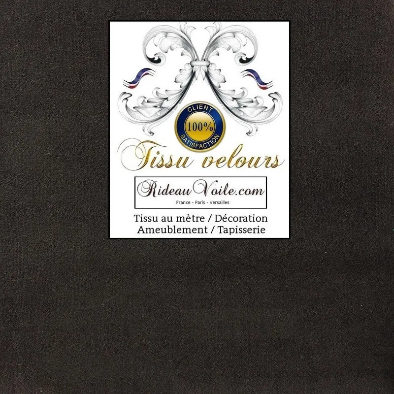 Tissu velours ameublement au mètre rideau store dessus de lit plaid marron chocolat