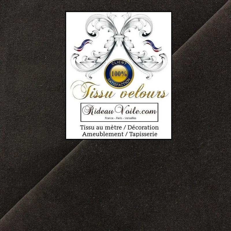 Tissu velours ameublement au mètre rideau store dessus de lit plaid marron chocolat