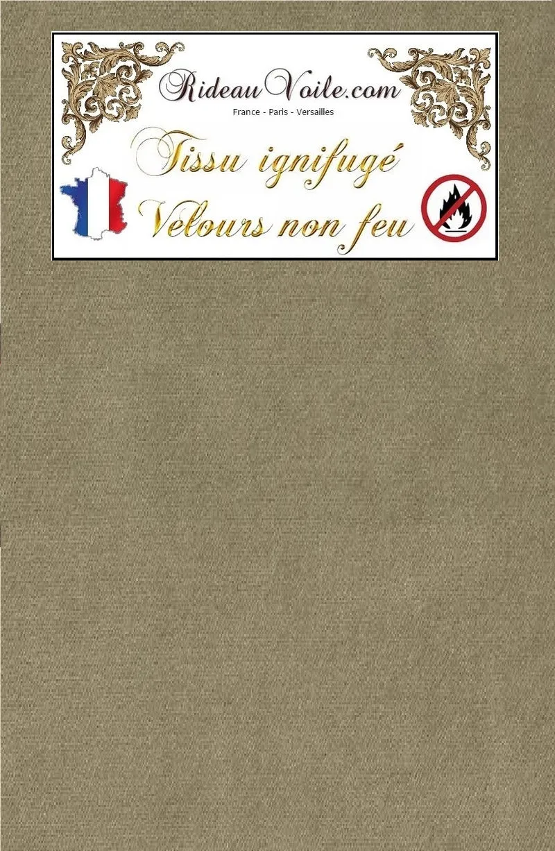 Tissu sièges et rideaux, velours terre au mètre Ignifugé - Velvet fabrics fireproof meter