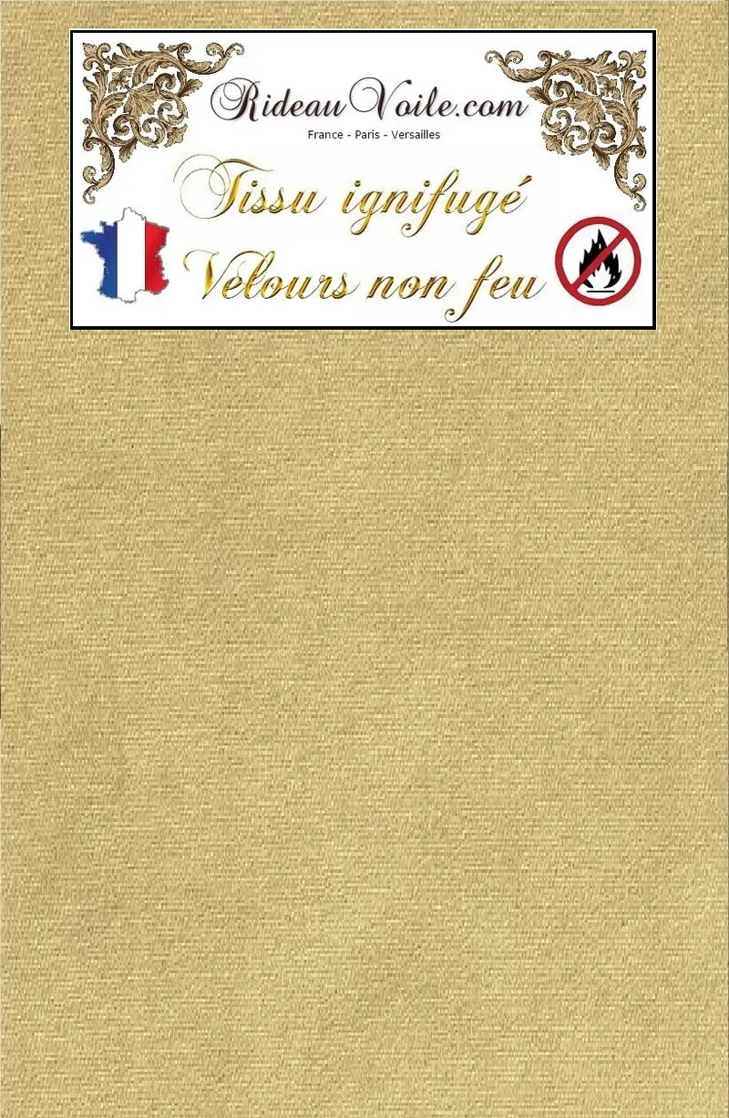 Tissu sièges et rideaux, velours or au mètre Ignifugé - Velvet fabrics fireproof meter