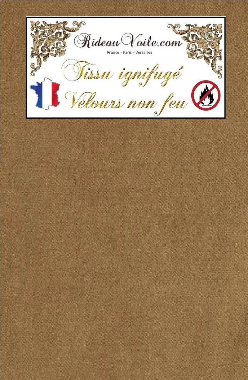 Tissu sièges et rideaux, velours or au mètre Ignifugé - Velvet fabrics fireproof meter
