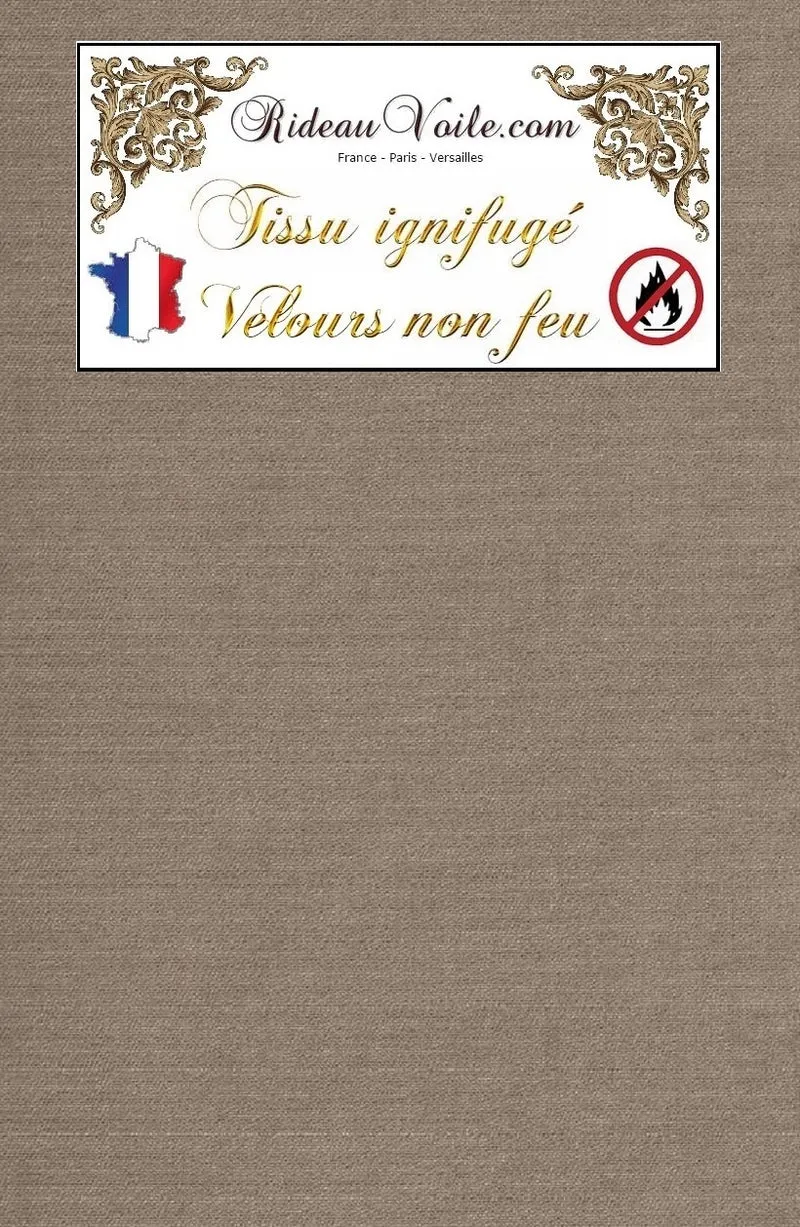 Tissu sièges et rideaux, velours sable au mètre Ignifugé - Velvet fabrics fireproof meter