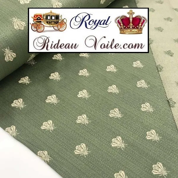 Tissu Empire Directoire Jacquard ameublement au mètre motif abeilles rideau tapisserie