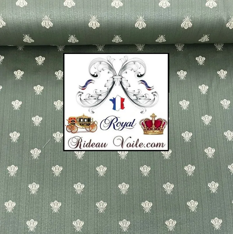Tissu Empire Directoire Jacquard ameublement au mètre motif abeilles rideau tapisserie