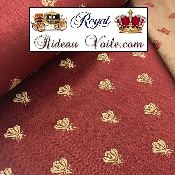 Tissu Empire Directoire Jacquard ameublement au mètre motif abeilles rideau tapisserie