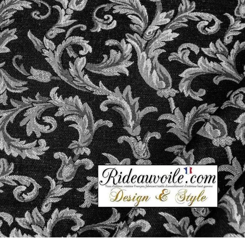 Tissu Empire Noir Blanc ameublement mètre Jacquard Baroque rideau tapisserie