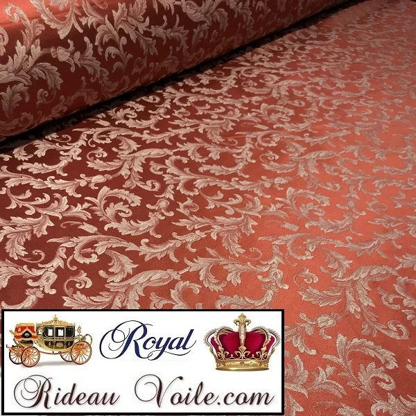 Boutique Tissu Empire rouge ameublement au mètre Jacquard Baroque rideau tapisserie