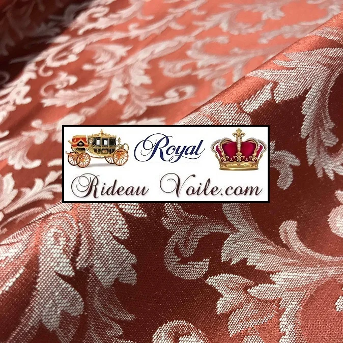Boutique Tissu Empire rouge ameublement au mètre Jacquard Baroque rideau tapisserie