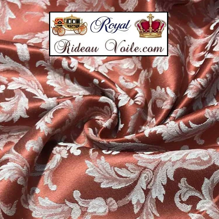 Boutique Tissu Empire rouge ameublement au mètre Jacquard Baroque rideau tapisserie