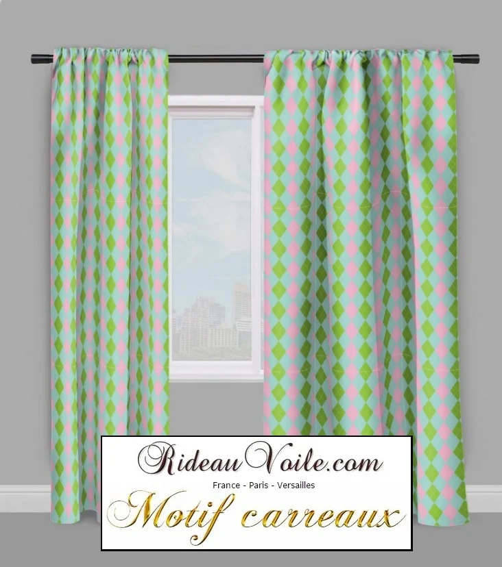 Tissu ameublement motif carreaux Argyle au mètre confection rideau voilage plaid