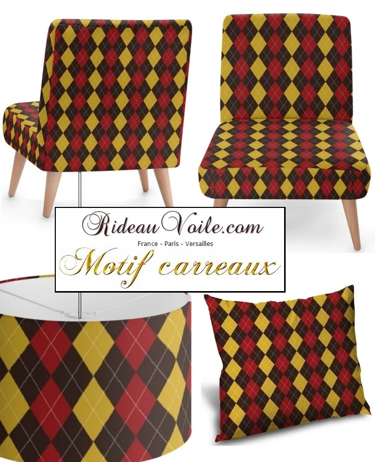 Tissus d'ameublement déco tapisserie Laine carreaux plaid tartan au mètre rideau