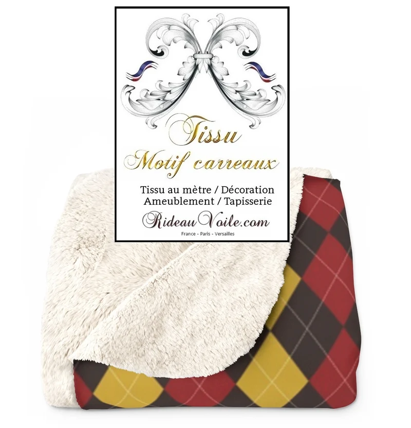 Tissus d'ameublement déco tapisserie Laine carreaux plaid tartan au mètre rideau