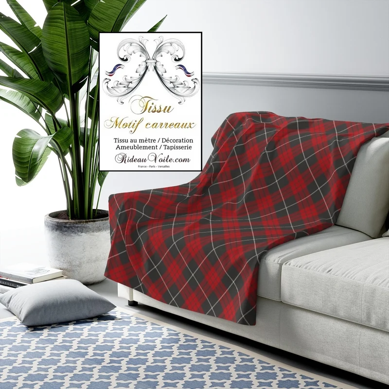 Tissu ameublement tapisserie motif carreaux Tartan au mètre déco rideau voilage plaid