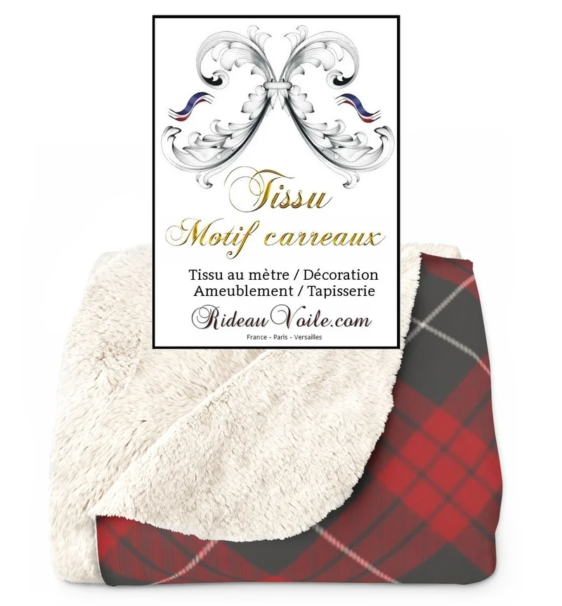 Tissu ameublement tapisserie motif carreaux Tartan au mètre déco rideau voilage plaid