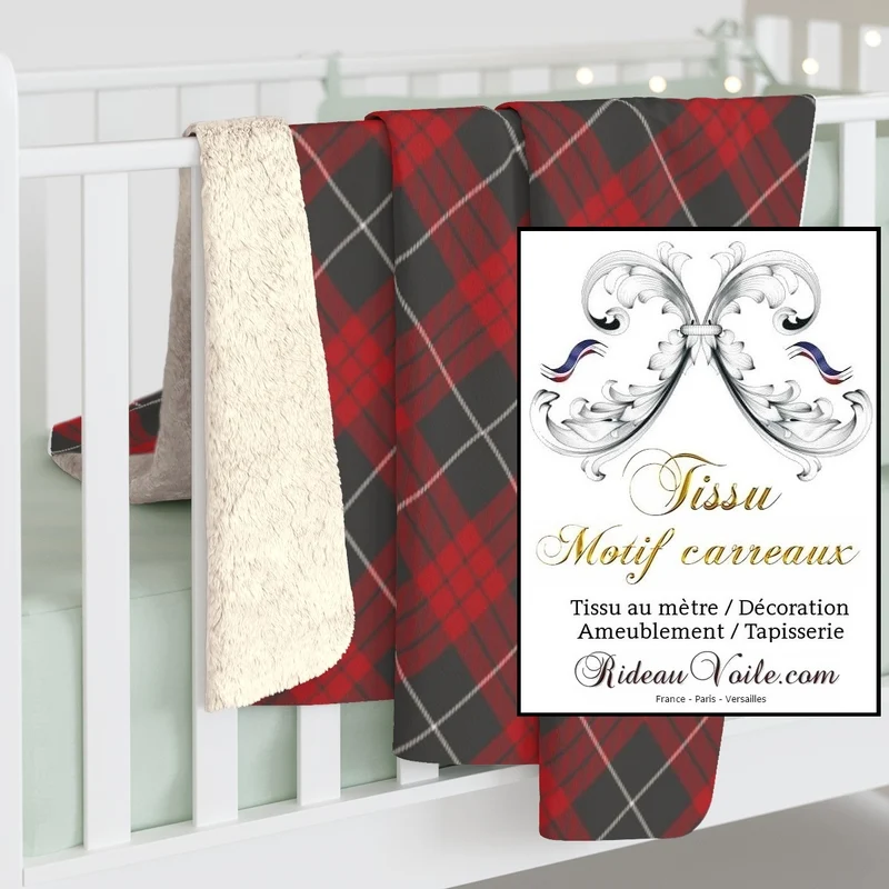 Tissu ameublement tapisserie motif carreaux Tartan au mètre déco rideau voilage plaid