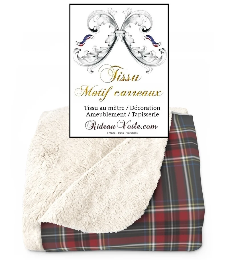 Tissu ameublement tapisserie motif carreaux Tartan au mètre rideau voilage plaid