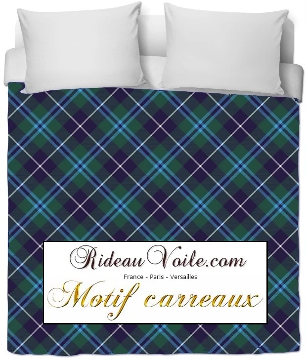 Boutique tissu ameublement tapisserie motif carreaux Tartan au mètre rideau voilage