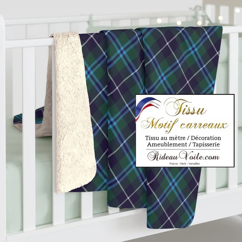 Boutique tissu ameublement tapisserie motif carreaux Tartan au mètre rideau voilage