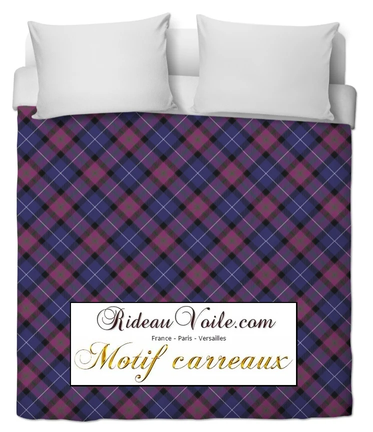 Boutique tissu ameublement déco tapisserie motif carreaux Tartan au mètre rideau voilage