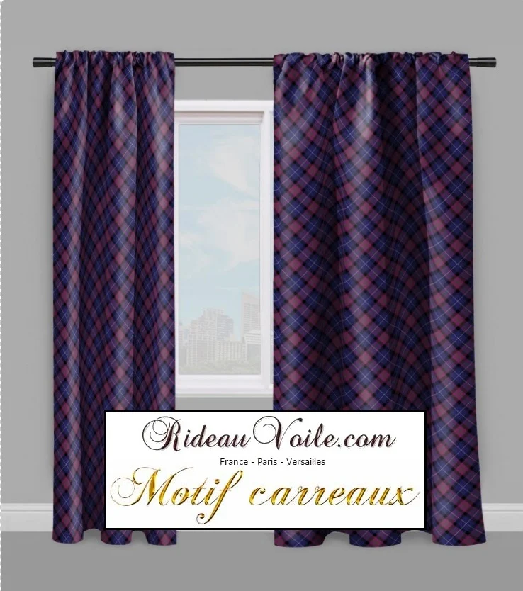 Boutique tissu ameublement déco tapisserie motif carreaux Tartan au mètre rideau voilage