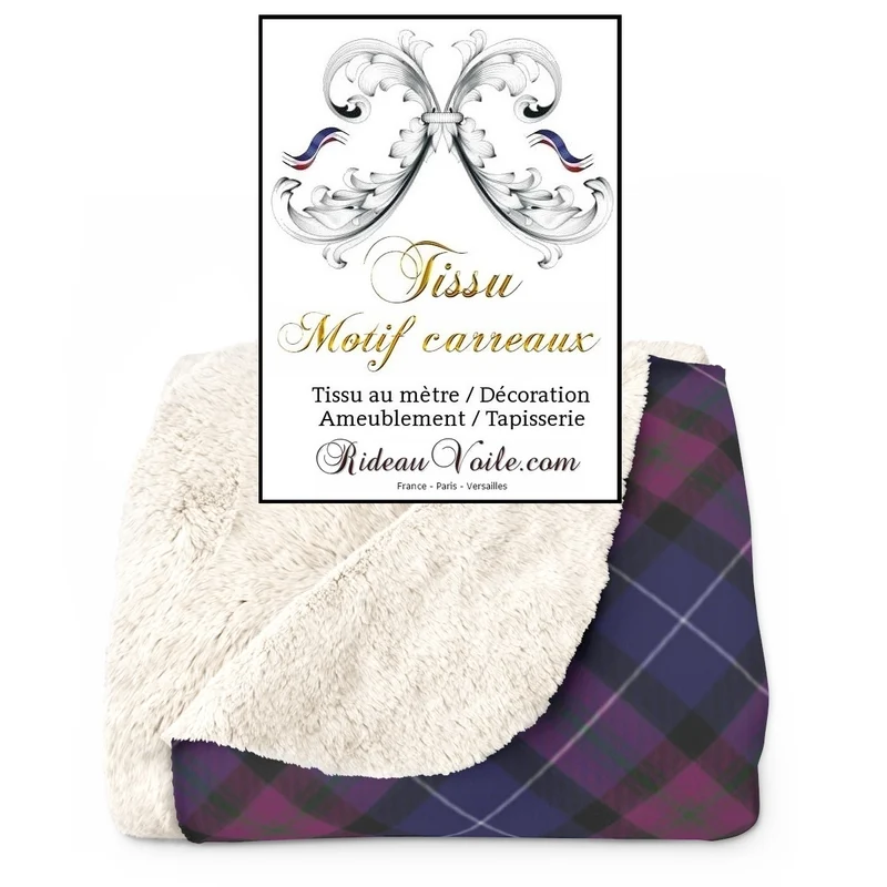 Boutique tissu ameublement déco tapisserie motif carreaux Tartan au mètre rideau voilage