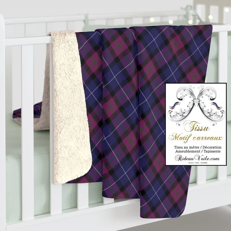 Boutique tissu ameublement déco tapisserie motif carreaux Tartan au mètre rideau voilage