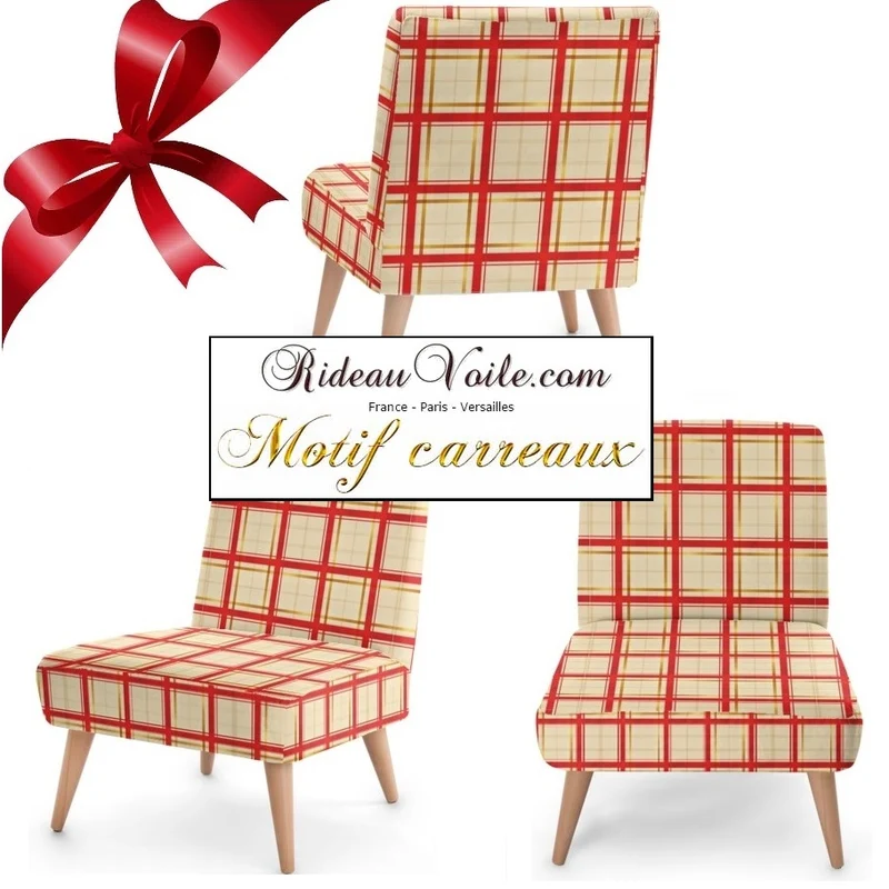 Rideauvoile tissu ameublement motif carreaux Tartan mètre rideau voilage lainage