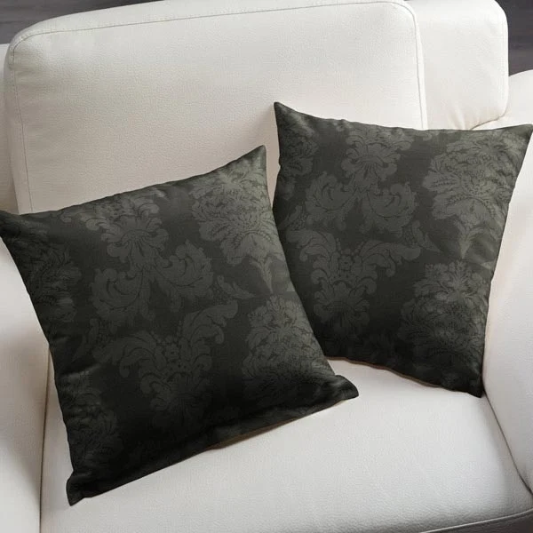 Tissu jacquard Damasco noir ameublement mètre Baroque rideau floral Damassé