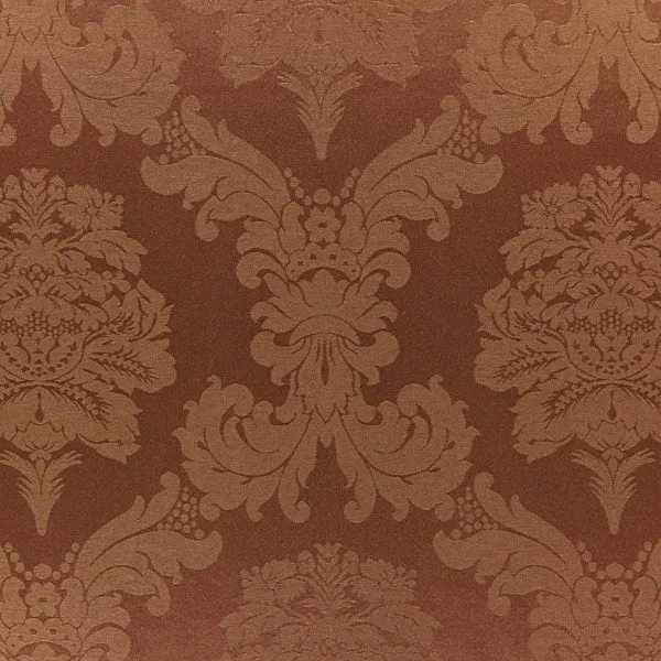 Damasco marron tissu ameublement Baroque rideau floral fleur Damassé