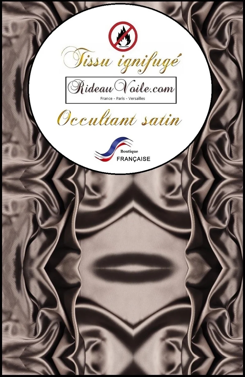 Rideauvoile Satin brillant obscurcissant tissu ameublement ignifugé mètre rideau