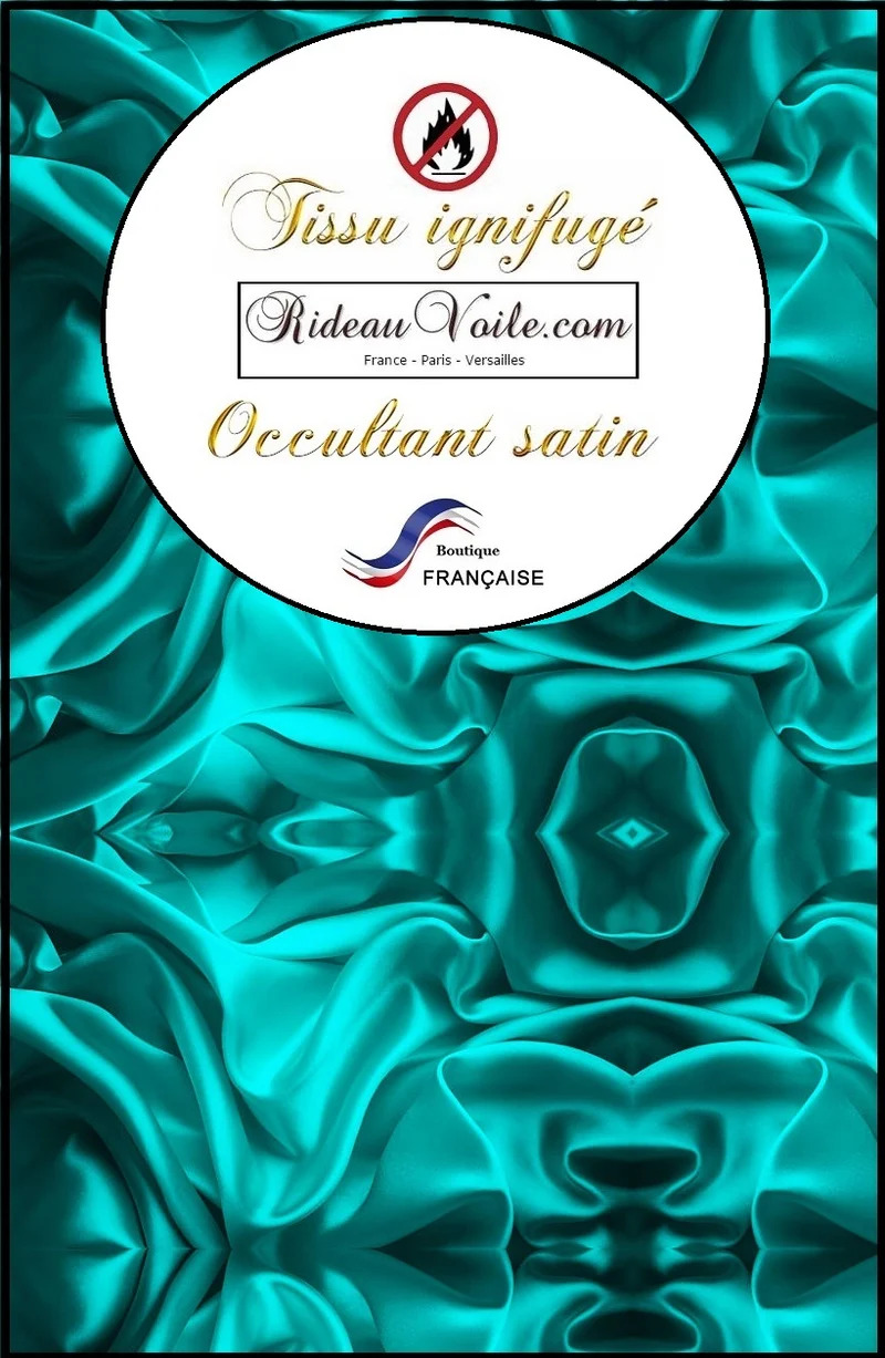 Rideauvoile Satin brillant obscurcissant tissu ameublement ignifugé mètre rideau coussin