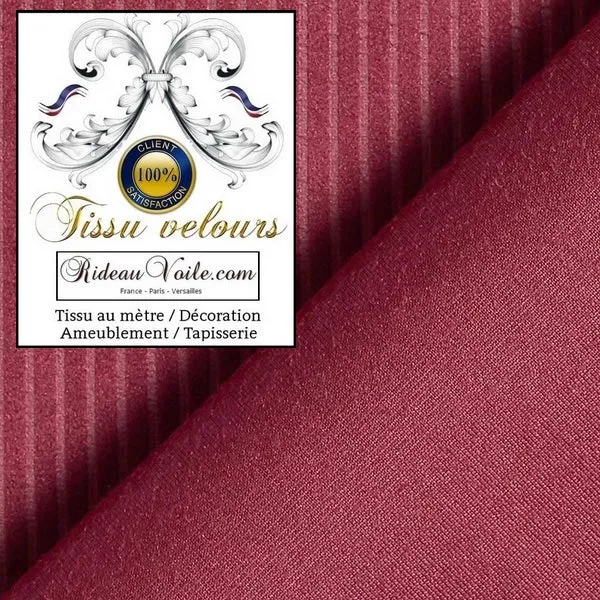 Boutique Paris Versailles tissu velours côtelé bordeaux mètre ameublement tapisserie