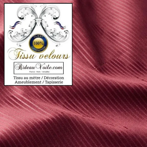 Boutique Paris Versailles tissu velours côtelé bordeaux mètre ameublement tapisserie