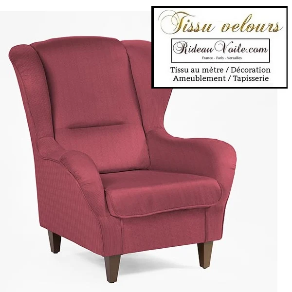 Boutique Paris Versailles tissu velours côtelé bordeaux mètre ameublement tapisserie