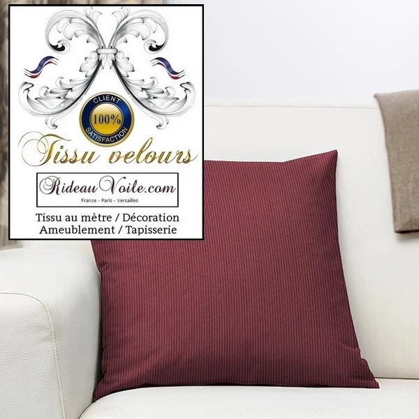 Boutique Paris Versailles tissu velours côtelé bordeaux mètre ameublement tapisserie
