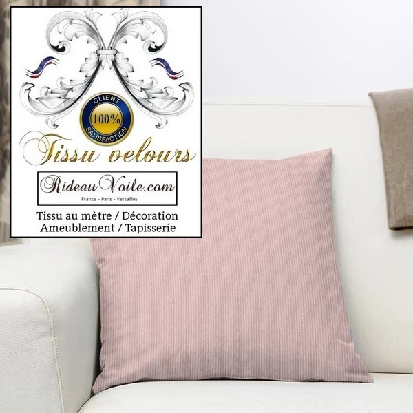 Boutique Paris Versailles tissu velours côtelé mètre ameublement rideau tapisserie rose