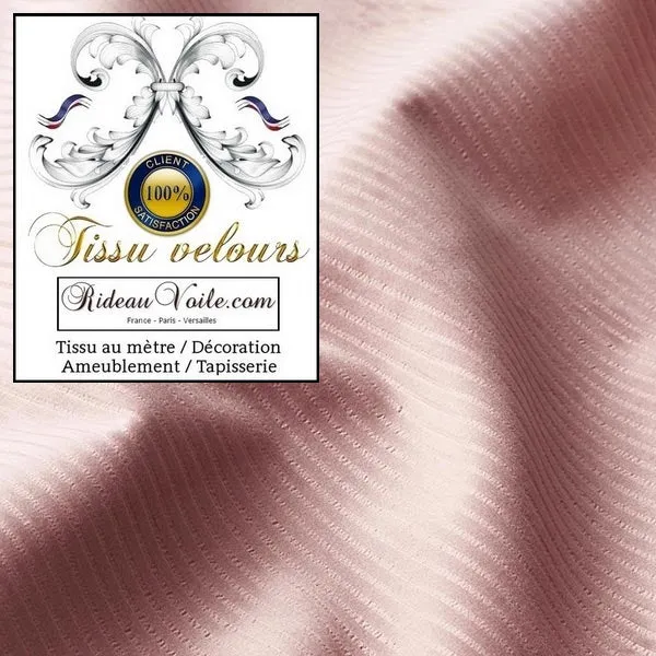 Boutique Paris Versailles tissu velours côtelé mètre ameublement rideau tapisserie rose