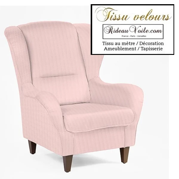 Boutique Paris Versailles tissu velours côtelé mètre ameublement rideau tapisserie rose