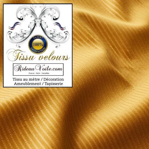 Rideauvoile boutique tissu velours côtelé mètre ameublement rideau jaune moutarde