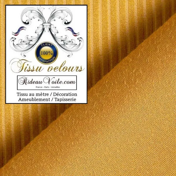 Rideauvoile boutique tissu velours côtelé mètre ameublement rideau jaune moutarde