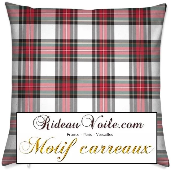 Rideauvoile.com tissu ameublement motif carreaux Tartan mètre rideau voilage lainage
