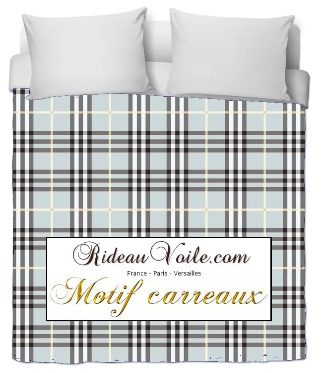 Tissu ameublement motif carreaux déco Tartan bleu mètre rideau voilage plaid