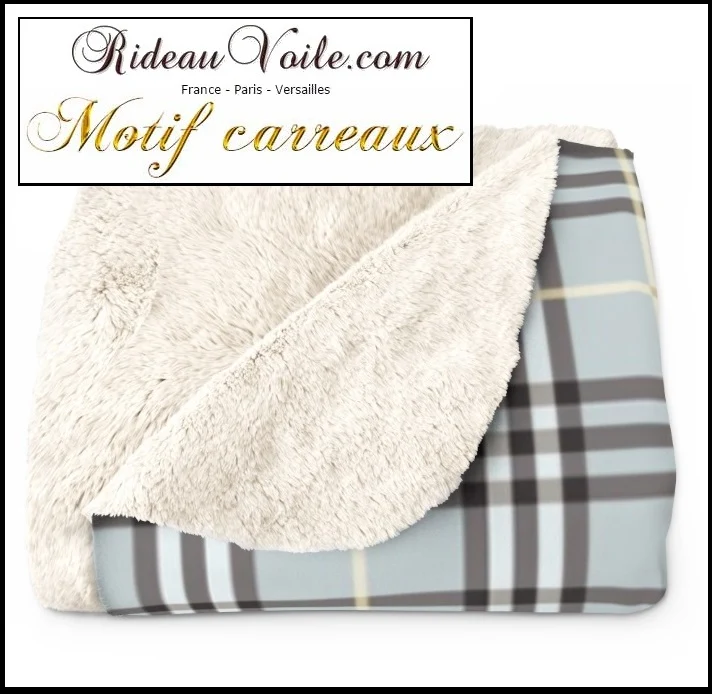 Tissu ameublement motif carreaux déco Tartan bleu mètre rideau voilage plaid