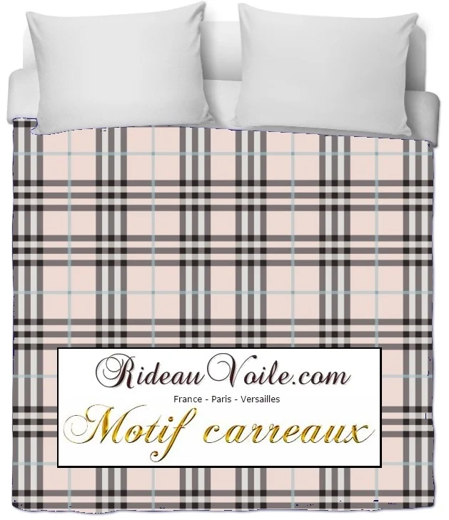 Rideauvoile.com tissu ameublement motif carreaux Tartan mètre rideau voilage lainage