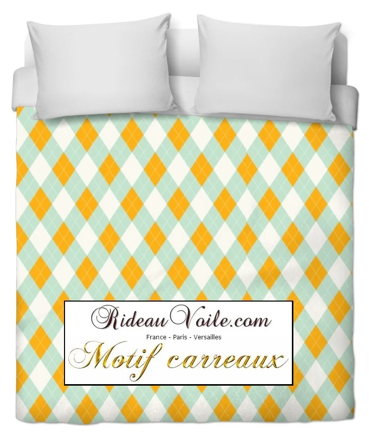 Rideauvoile.com tissu ameublement motif carreaux argyle mètre rideau voilage lainage