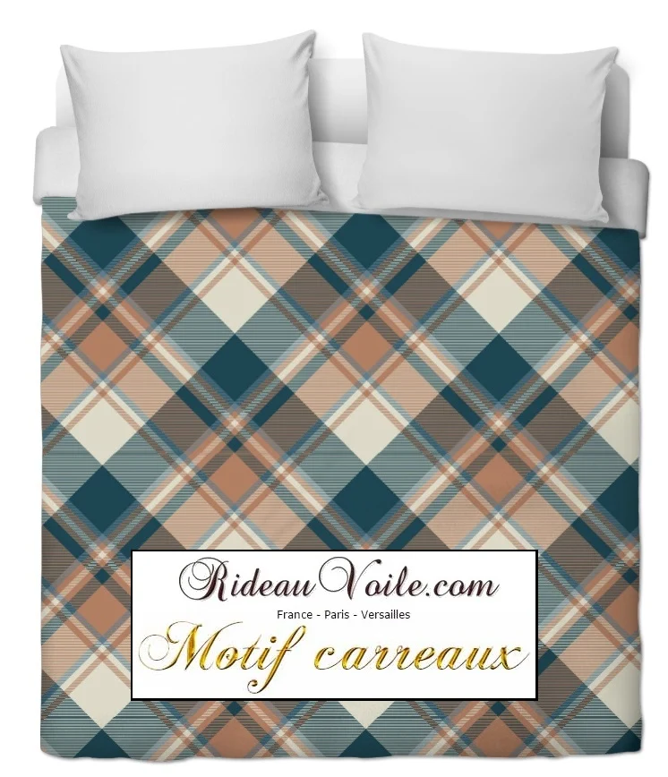 Rideauvoile tissu ameublement motif imprimé carreaux tartan mètre rideau lainage