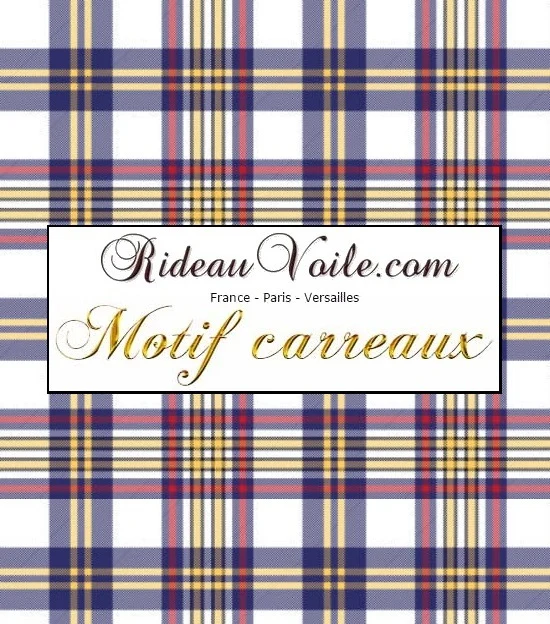 Rideauvoile.com tissu ameublement motif carreaux écossais mètre rideau voilage