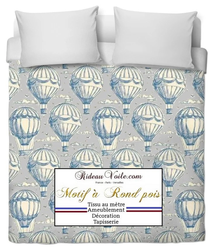 Tissu ameublement motif montgolfières ballon ameublement mètre rideau